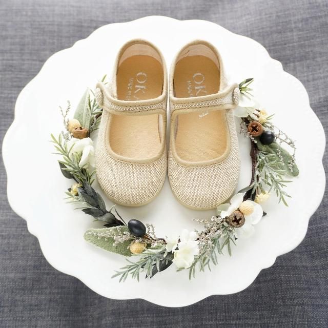<img class='new_mark_img1' src='https://img.shop-pro.jp/img/new/icons2.gif' style='border:none;display:inline;margin:0px;padding:0px;width:auto;' />10% - LINEN Little Mary Jane shoes with velcro strap (Natural)