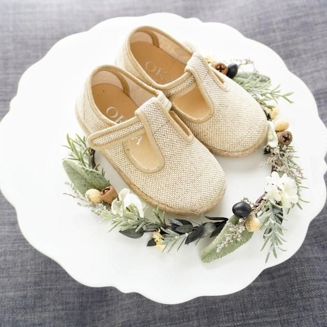 <img class='new_mark_img1' src='https://img.shop-pro.jp/img/new/icons2.gif' style='border:none;display:inline;margin:0px;padding:0px;width:auto;' />10% - LINEN Little T-strap shoes with velcro (Natural)