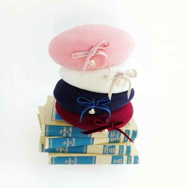 San Sakae petit - Bow wool beret (4colors)