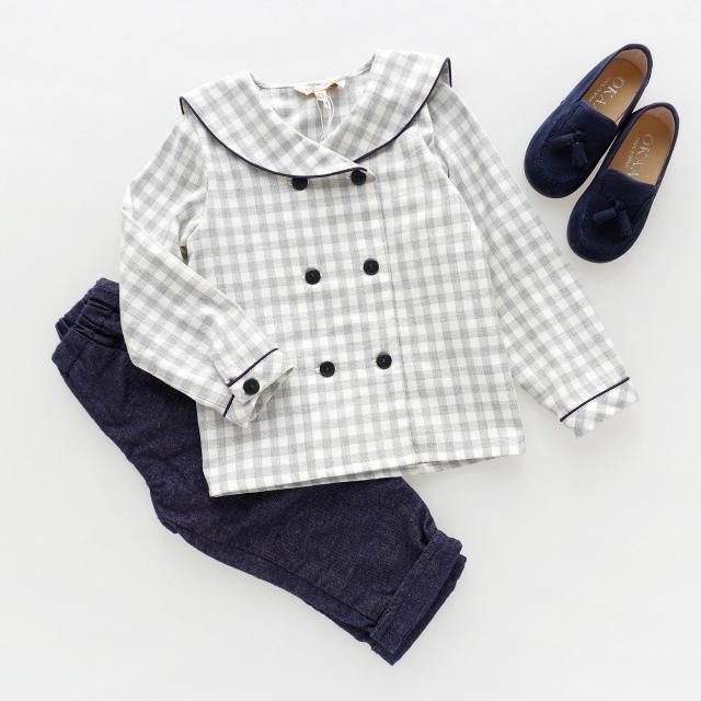 <img class='new_mark_img1' src='https://img.shop-pro.jp/img/new/icons2.gif' style='border:none;display:inline;margin:0px;padding:0px;width:auto;' />20% - Kidiwi - Ambroise shirt (Grey check)