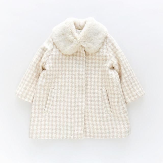 <img class='new_mark_img1' src='https://img.shop-pro.jp/img/new/icons2.gif' style='border:none;display:inline;margin:0px;padding:0px;width:auto;' />20% - Camellia boutique - Houndstooth fur coat (Ivory)
