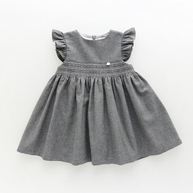 <img class='new_mark_img1' src='https://img.shop-pro.jp/img/new/icons2.gif' style='border:none;display:inline;margin:0px;padding:0px;width:auto;' />10% - Laivicar / baby lai - Gray smocking pinafore 