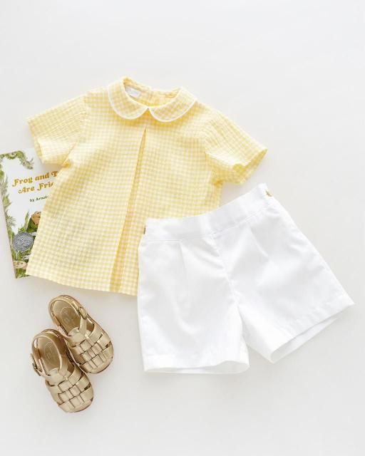 <img class='new_mark_img1' src='https://img.shop-pro.jp/img/new/icons1.gif' style='border:none;display:inline;margin:0px;padding:0px;width:auto;' />San Sakae petit - Hector shirt (Yellow gingham)