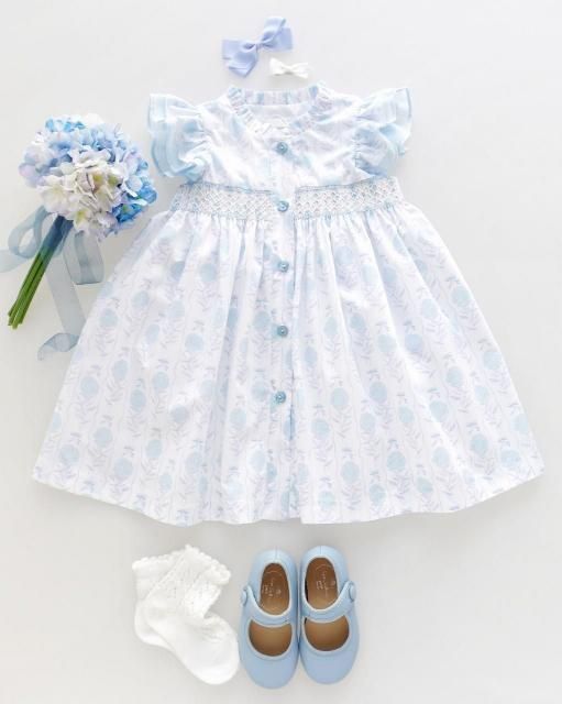 <img class='new_mark_img1' src='https://img.shop-pro.jp/img/new/icons2.gif' style='border:none;display:inline;margin:0px;padding:0px;width:auto;' />10%- San Sakae petit - Delphinium dress (2 colors)