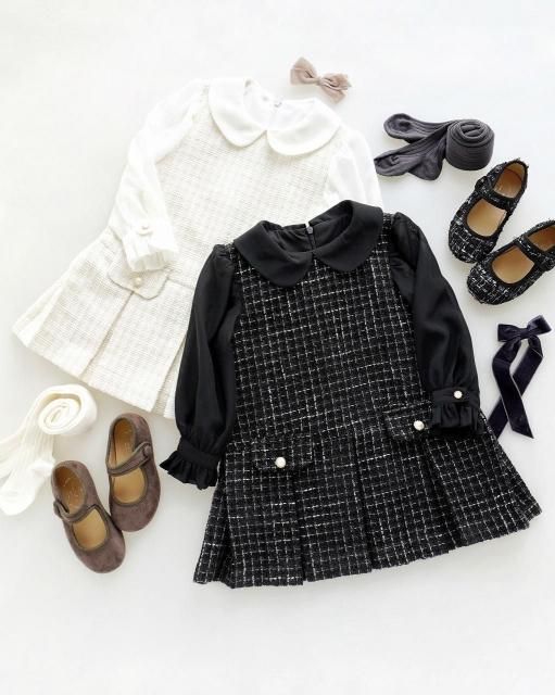 <img class='new_mark_img1' src='https://img.shop-pro.jp/img/new/icons1.gif' style='border:none;display:inline;margin:0px;padding:0px;width:auto;' />Tweed and chiffon dress (2 colors)