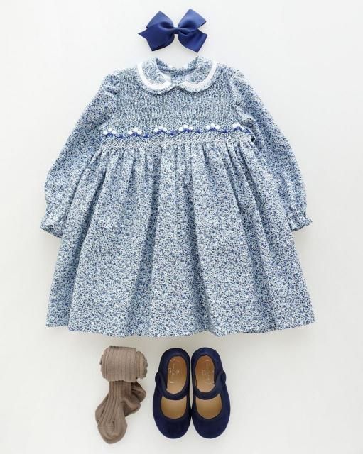 <img class='new_mark_img1' src='https://img.shop-pro.jp/img/new/icons1.gif' style='border:none;display:inline;margin:0px;padding:0px;width:auto;' />Sara smocked dress (Blue floral)