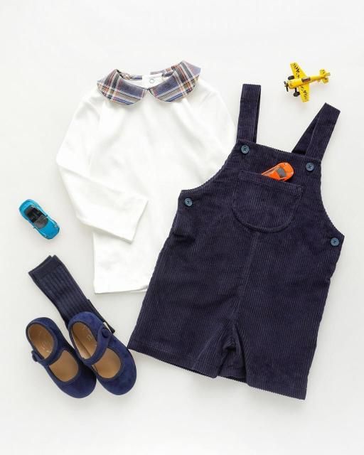 <img class='new_mark_img1' src='https://img.shop-pro.jp/img/new/icons1.gif' style='border:none;display:inline;margin:0px;padding:0px;width:auto;' />Indigo tartan top and dungaree set
