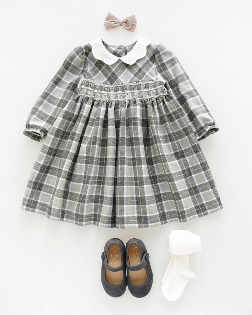<img class='new_mark_img1' src='https://img.shop-pro.jp/img/new/icons1.gif' style='border:none;display:inline;margin:0px;padding:0px;width:auto;' />Tartan smocked dress (Grey Yellow)