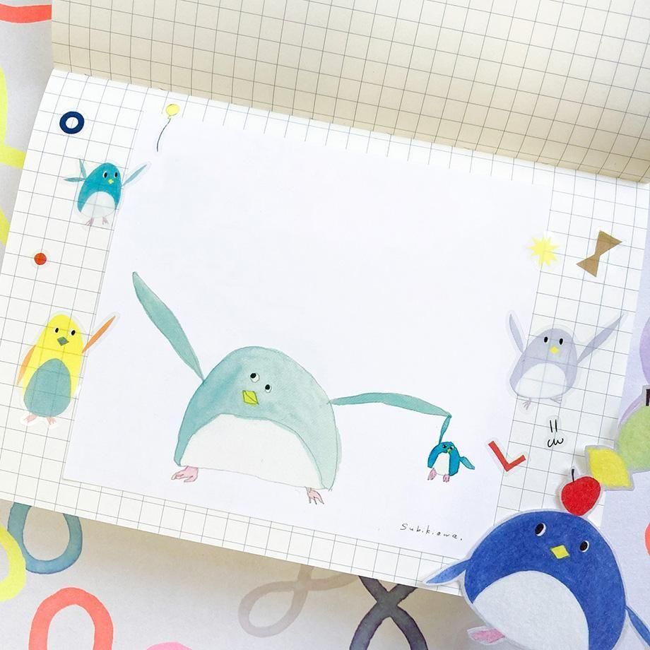 Subikiawa. ブロックメモ ペンギン