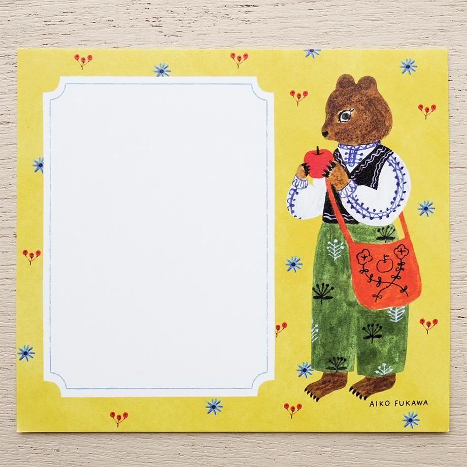 小物 AIKO Aiko Fukawa ブロックメモ flower and animals