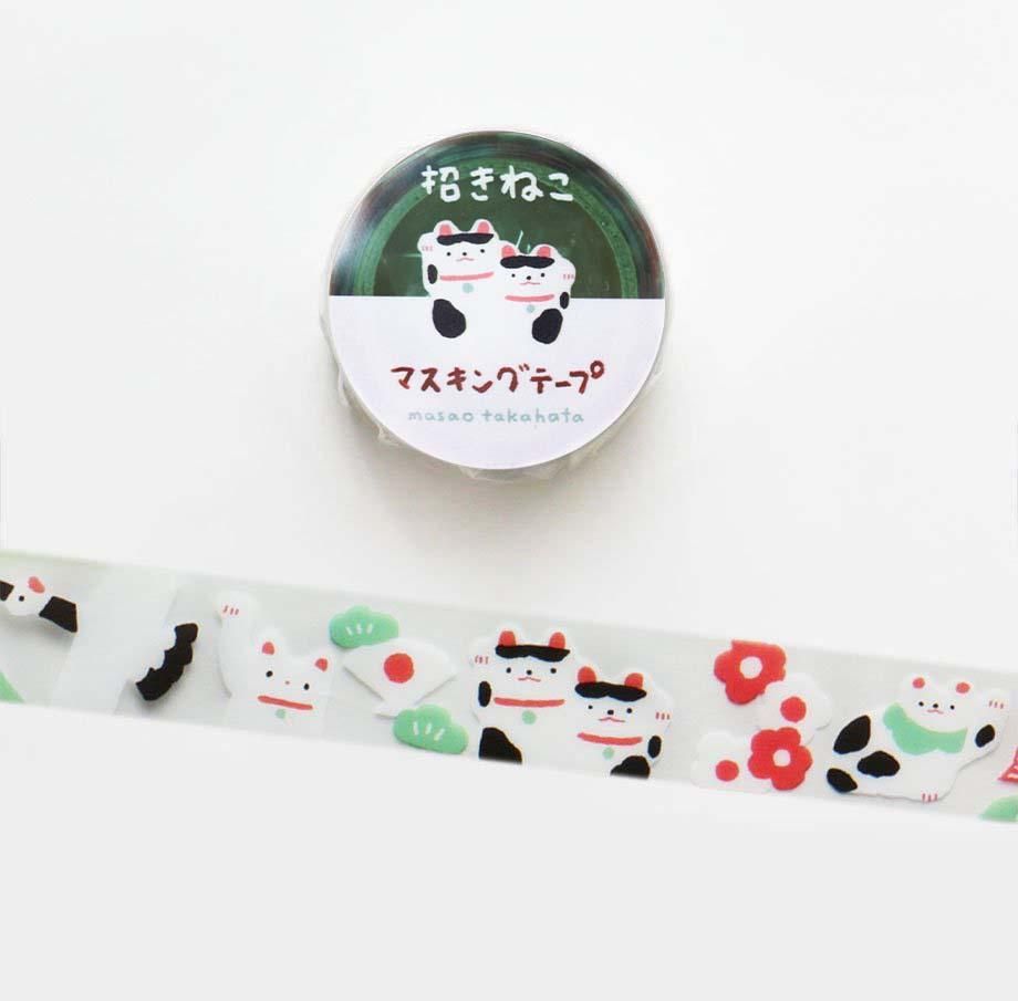 【初回限定】 高旗将雄 透明マスキングテープ 招きねこ テープ・結束具