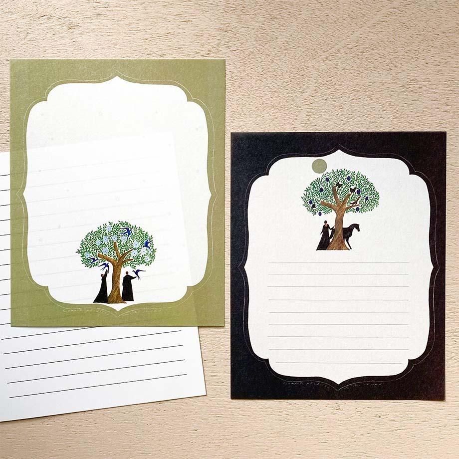 残りわずか》西淑 便箋2柄入りレターセット tree - 表現社
