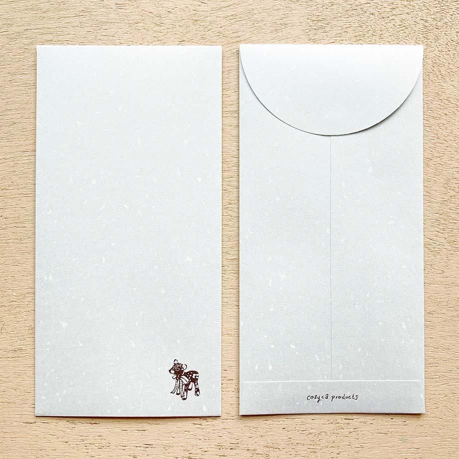 一筆箋サイズ 丸襟封筒 フェザーワルツ（水色） - 表現社 cozyca