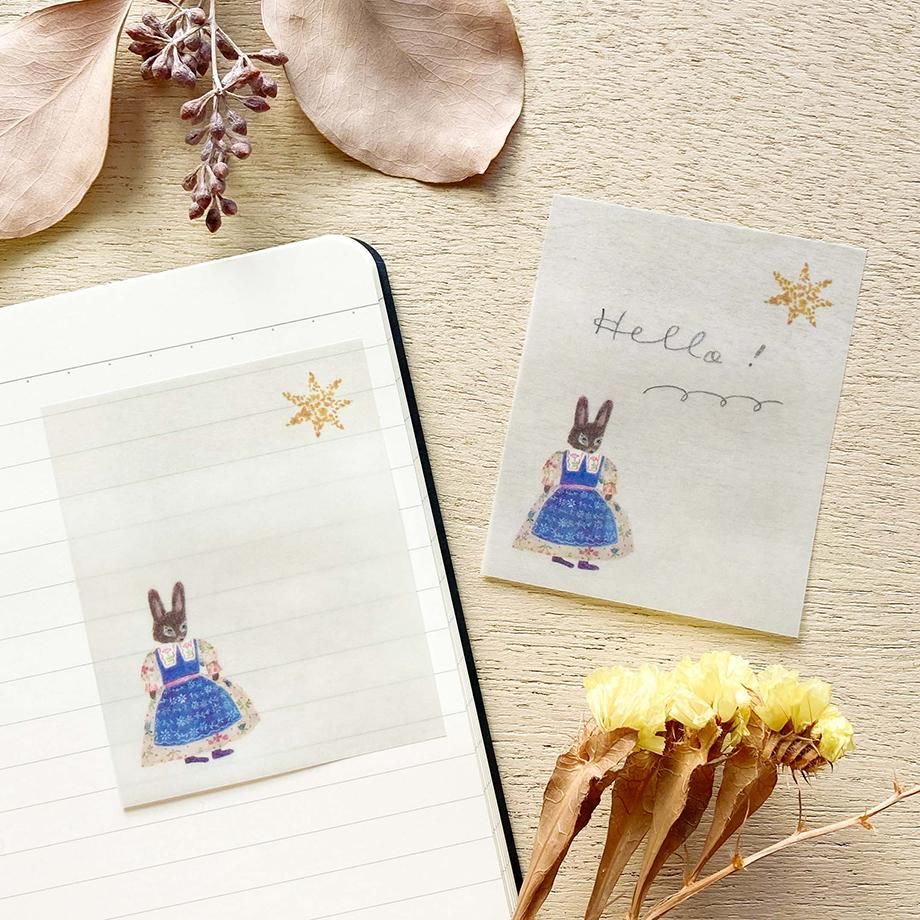 Aiko Fukawa トレーシングペーパーふせん Rabbit garden - 表現社 Aiko Fukawa トレーシングペーパーふせん Rabbit garden - 表現社