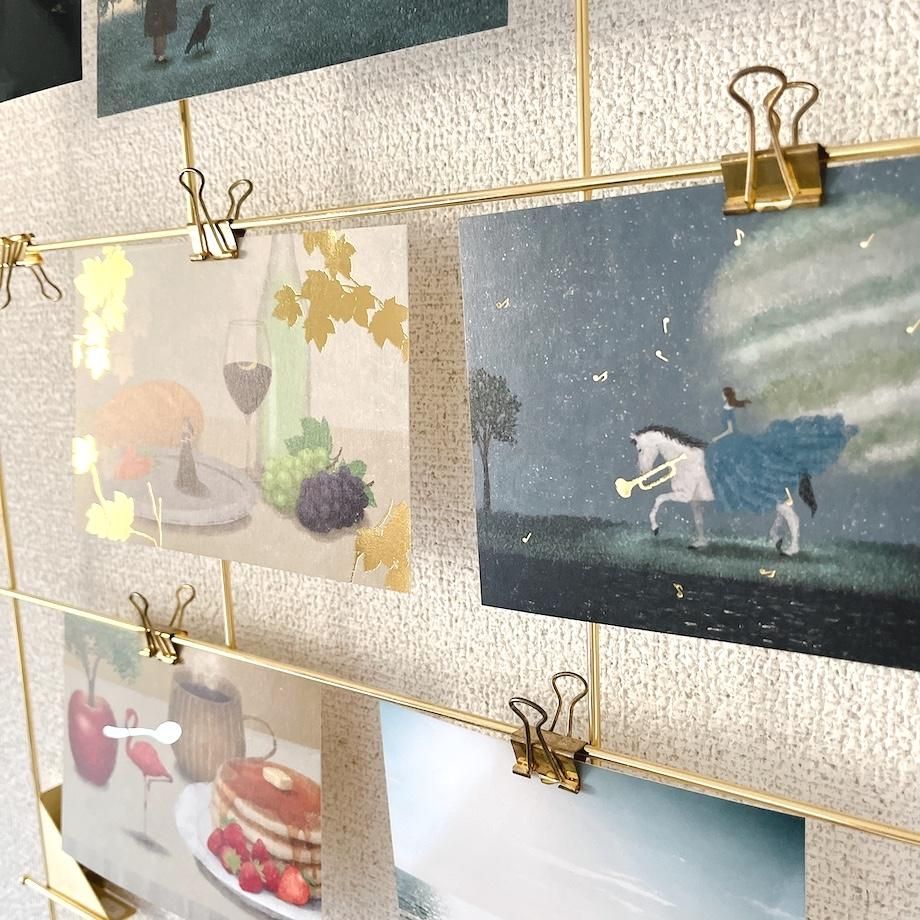 日下明 箔押しポストカード 収穫祭