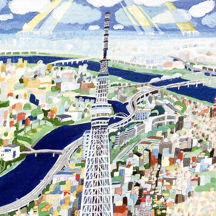 風景画　東京　隅田川　　SHO 風景画東京隅田川SHO