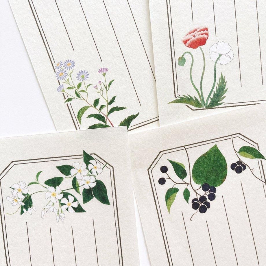 鹿ノ音 一筆箋 やまと草花帖 《縦罫》