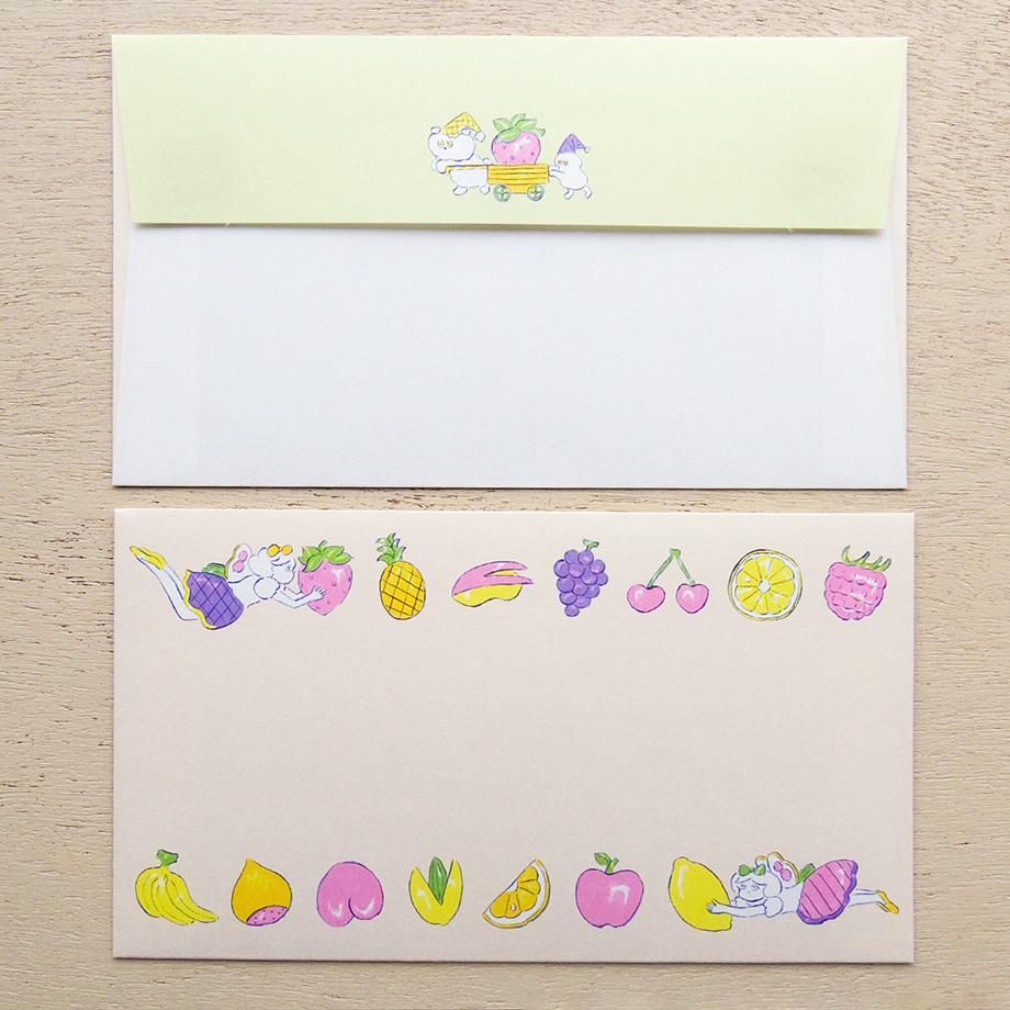 北澤平祐 レターセット くだものをはこぶみんな