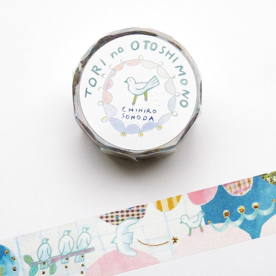 CHIHIRO SONODA 箔押しマスキングテープ TORI no OTOSHIMONO