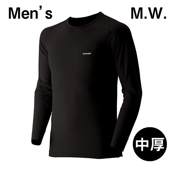 【L】mont-bell モンベル ジオライン M.W. ミドルウェイト 中厚手 ラウンドネックシャツ MEN'S