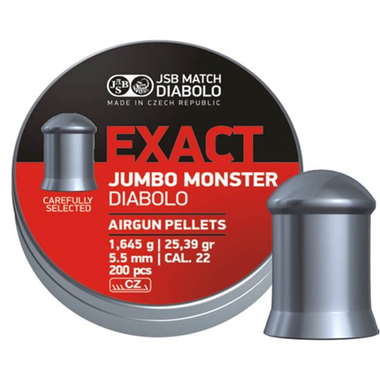 【A】JSB EXACT JUMBO MONSTER 空気銃用ペレット ジャンボモンスター 5.5mm 25.39gr 200発入り