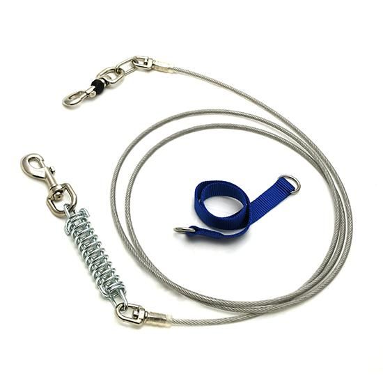 係留用ワイヤーロープ ドッグキーパーl 2m 大型犬用 適応体重30kgまで ショック軽減スプリング ナスカン金具外れ防止安心ロック付き 係留用ワイヤーロープ ドッグキーパーl 2m 大型犬用 適応体重30kgまで ショック軽減スプリング ナスカン金具外れ防止安心ロック付き