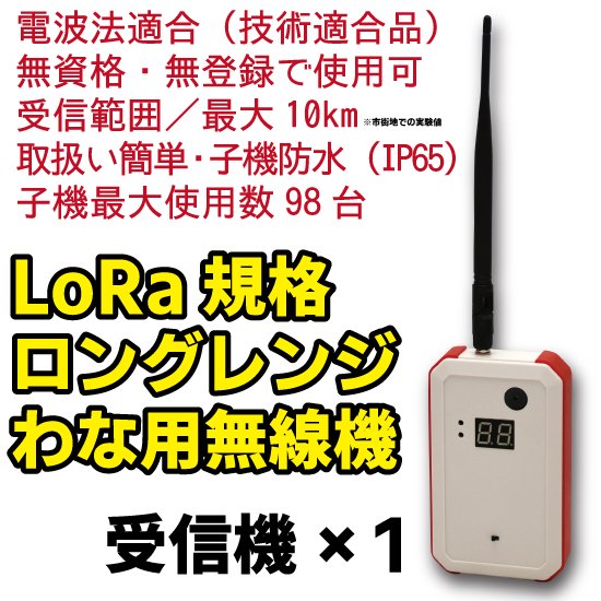 ※【AP】取扱い簡単・電波法適合・誰でも使える！　LoRa規格 ロングレンジ わな用無線機　受信機×１（単体）