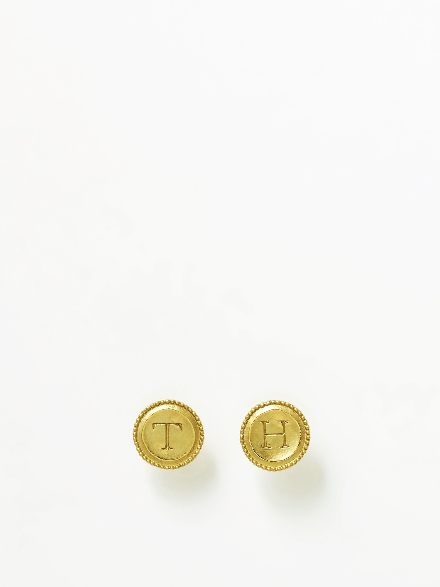 HELIOS / Initial coin earrings