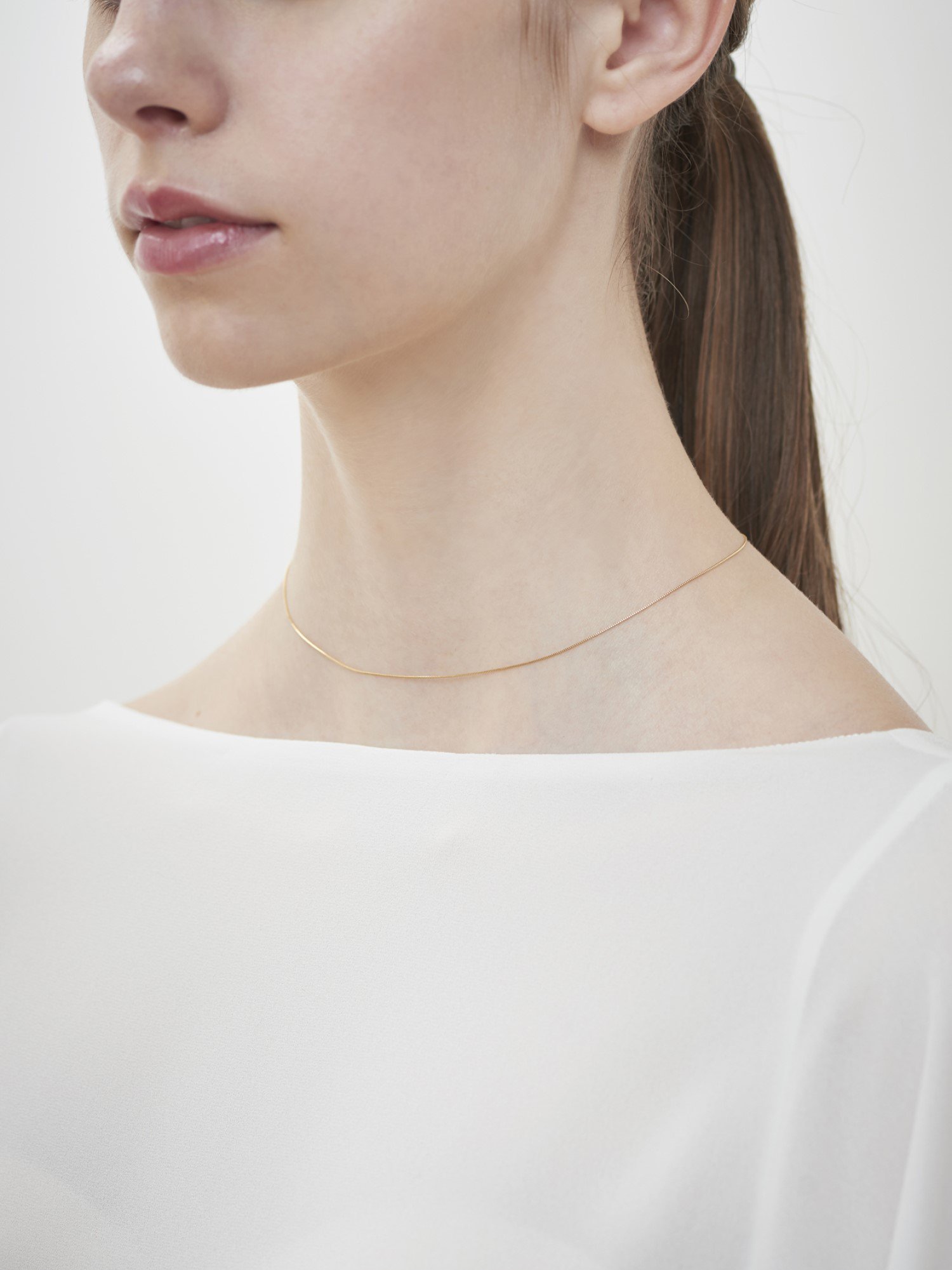 SOPHISTICATED VINTAGE / Gold line necklace / 380mm - GIGI Jewelry