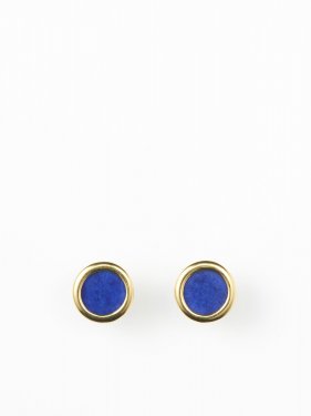  SOPHISTICATED VINTAGE / Vis stone earrings (coin) / Lapis