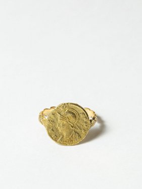 HELIOS / Roman coin ring / Romulus and Remus