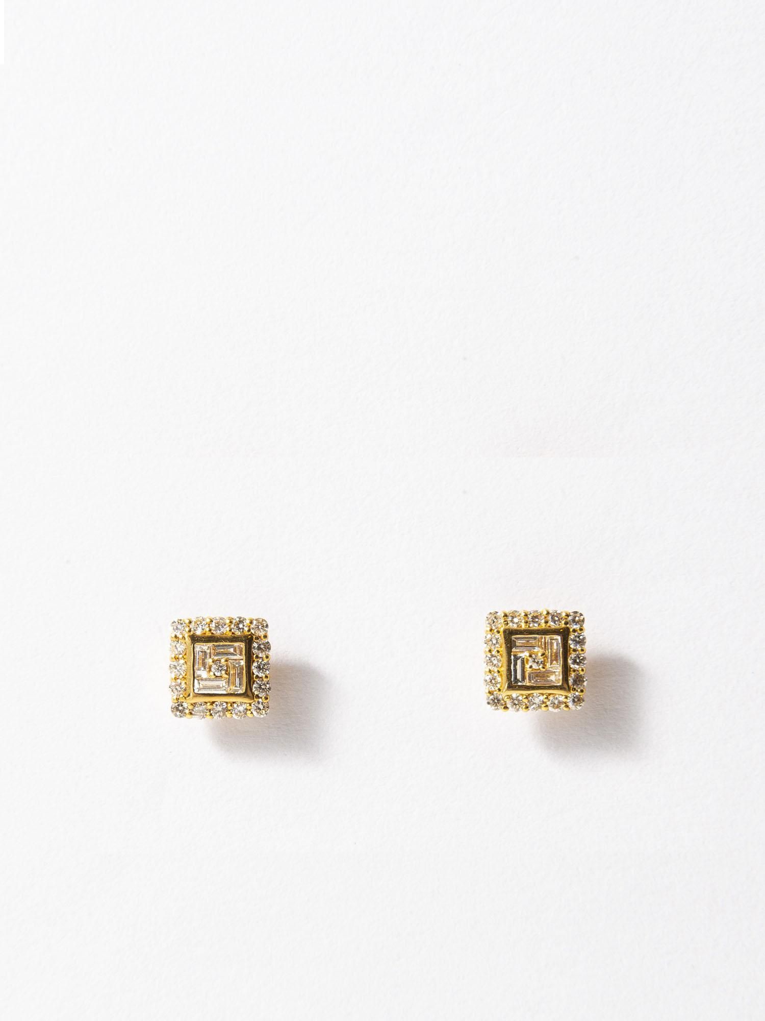 GIGI ジジHISPANIA スクエアダイヤモンドピアス 21万の品 HISPANIA / Classic square diamond earrings - GIGI Jewelry