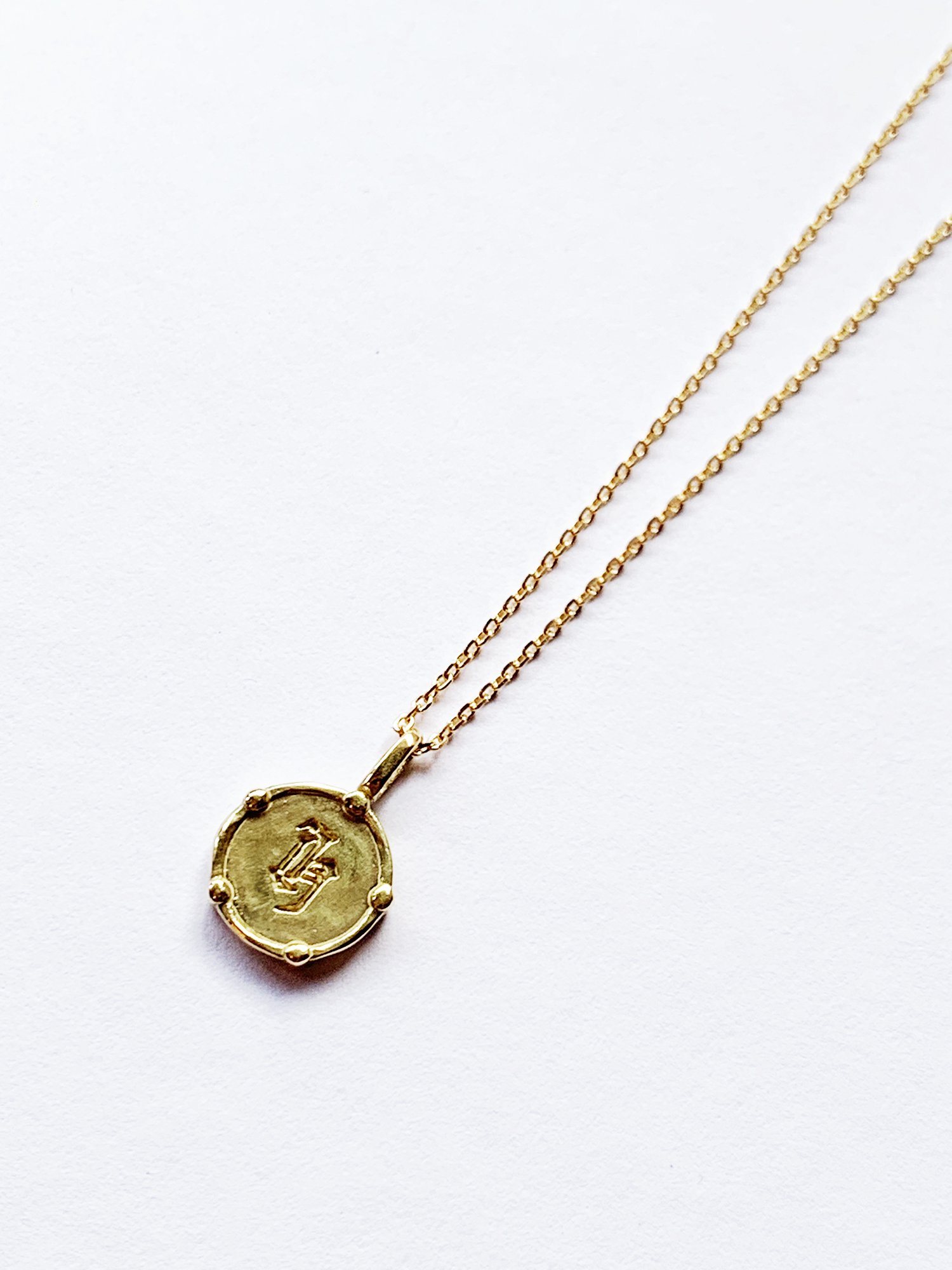 HELIOS / Blackletter coin necklace - GIGI Jewelry
