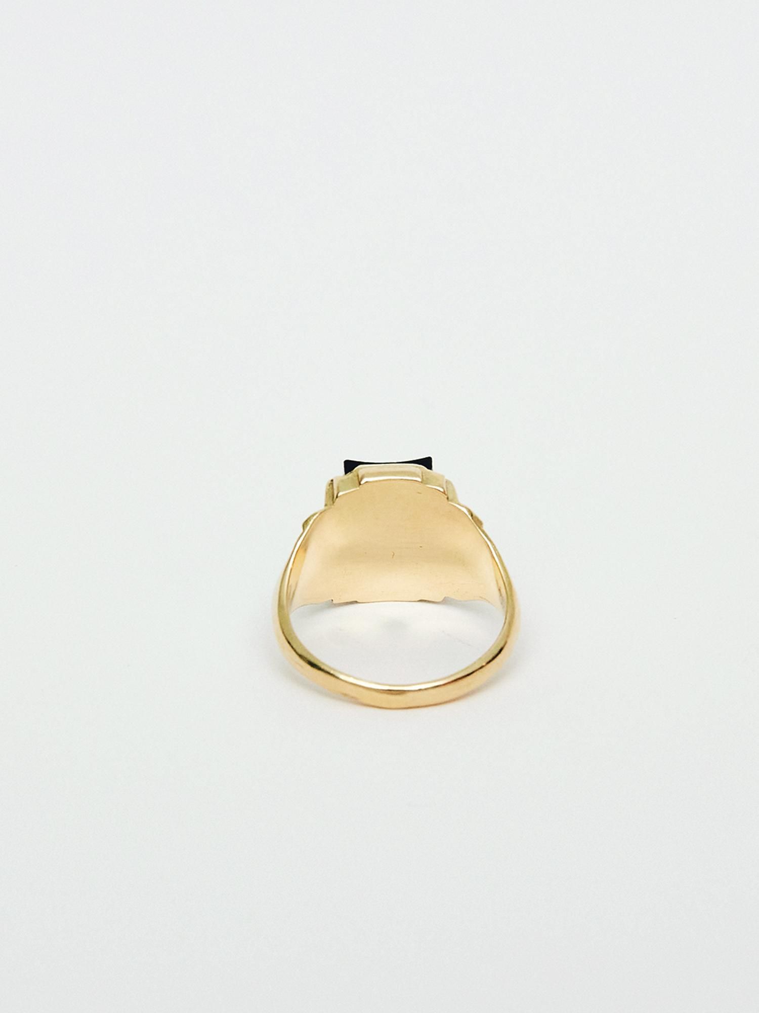 HELIOS / College leo ring / Onyx - GIGI Jewelry