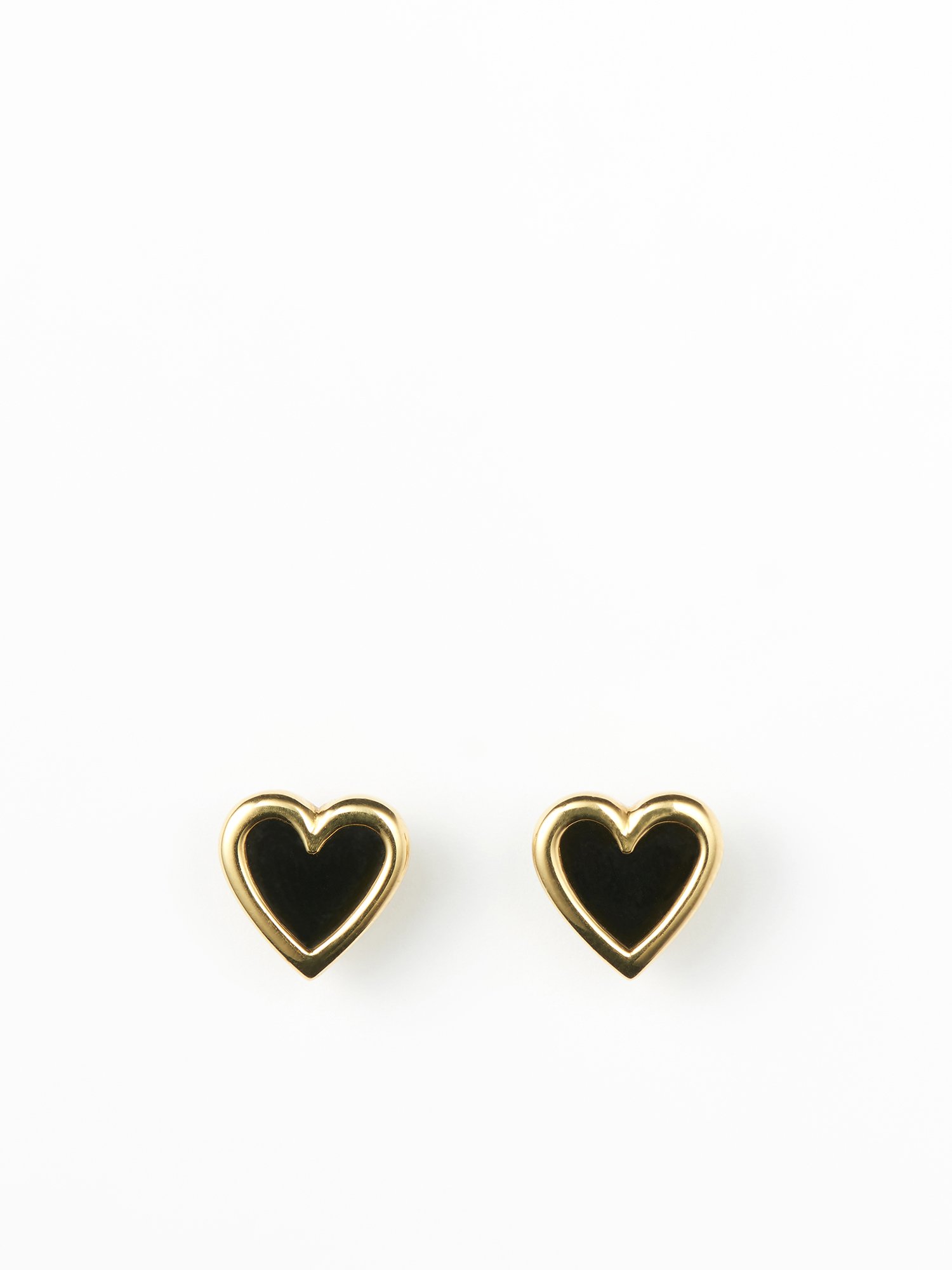  SOPHISTICATED VINTAGE / Vis stone earrings (heart) / Onyx 