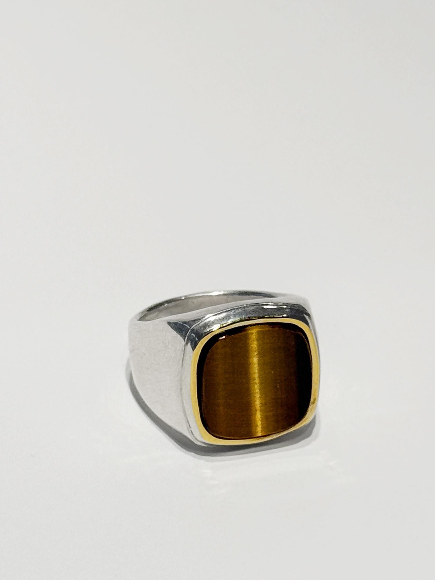 ARTEMIS / Artemis square stone ring  / Tiger eye
