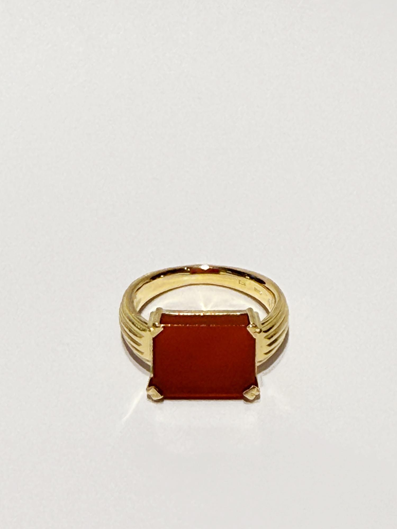 HELIOS / Helios square stone ring  / Carnelian