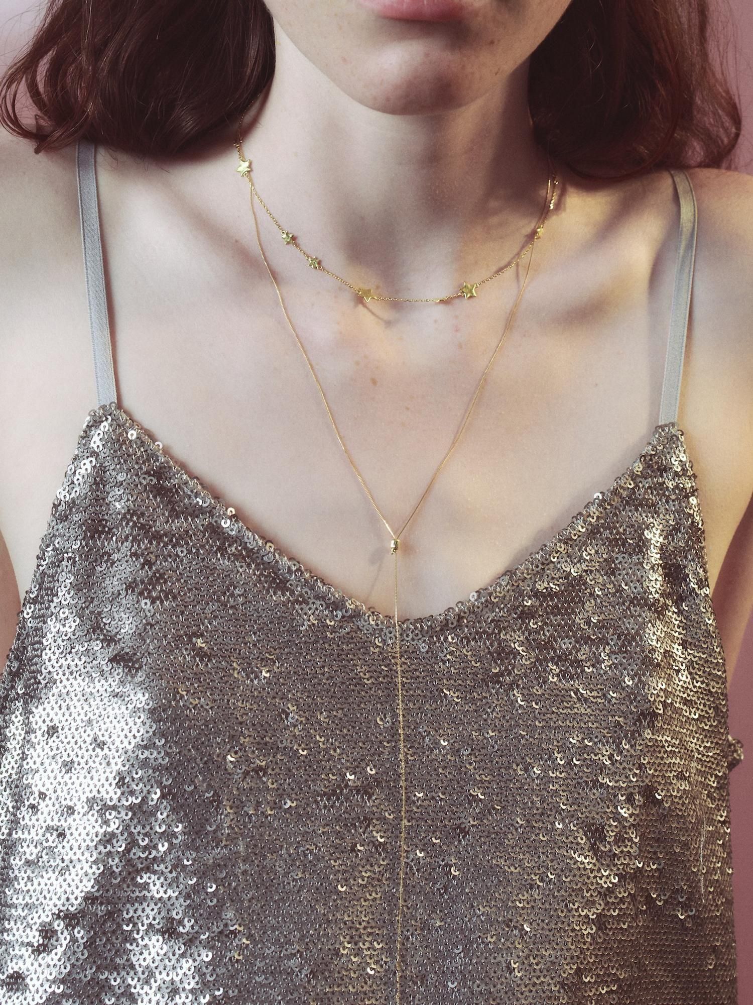 SOPHISTICATED VINTAGE / Gold line slide necklace - GIGI Jewelry