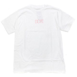 [DOPE] Classic Small Logo Tee White/Pink (M2XL)