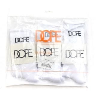 [DOPE] Classic Logo Socks (3-Pack) White