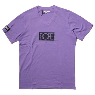 [DOPE] Box Logo V-Neck Tee Lavender