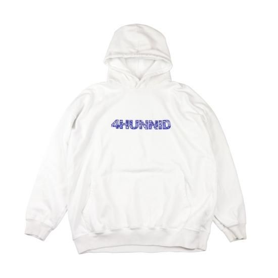4HUNNID Paisley Hoodie White Blue M 2XL DOPE TOKYO