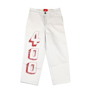 [4HUNNID] 400 Block Cropped Pants White
