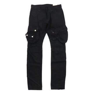 [MNML]  Waxed Denim Cargo Pants Black (28〜38インチ)