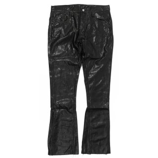 [mnml]  B169 Leather Flare Denim Black  (28〜38インチ)