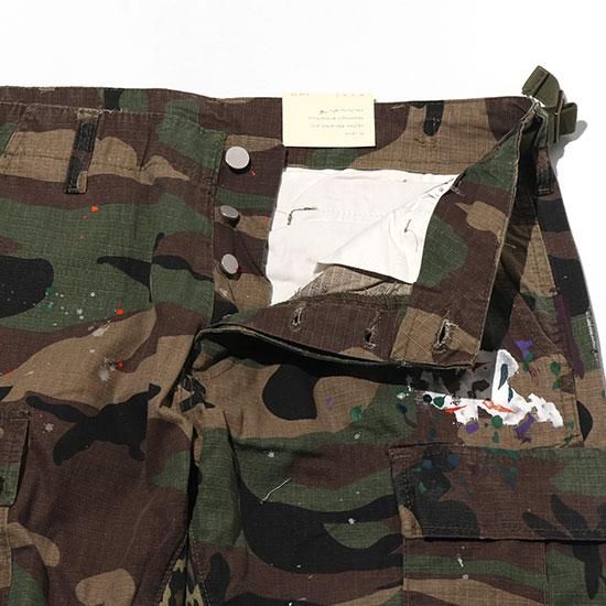 mnml] Contrast Bootcut Cargo Camo Woodland Camo (28～38インチ