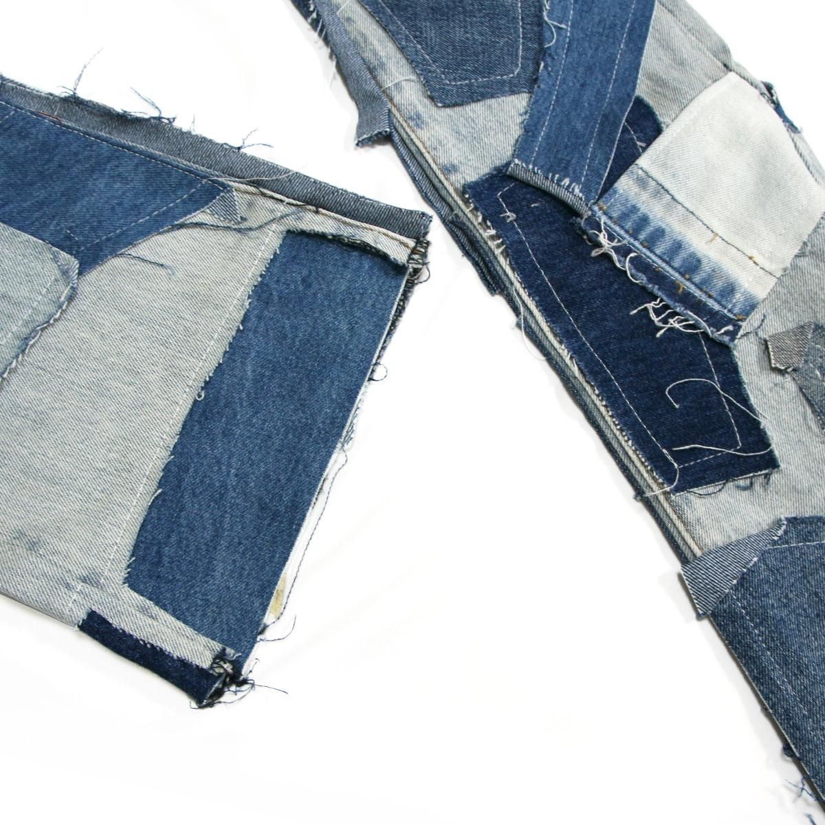 mnml] B424 Patch Flare Denim Blue (28～38) - DOPE TOKYO