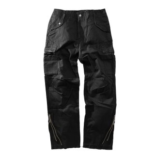 [mnml] Zipper Denim Cargo Pants Black (28〜38)
