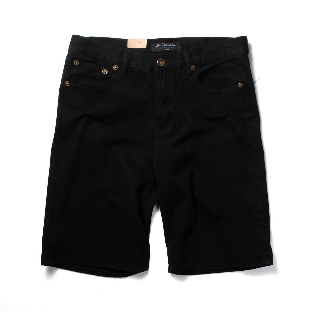 KNO-BETTA] 998 5 Pockets Denim Shorts Jet Black (30～42