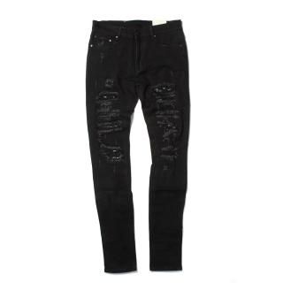 [mnml] X165 Paisley Stretch Denim Black/Black (28～38インチ)